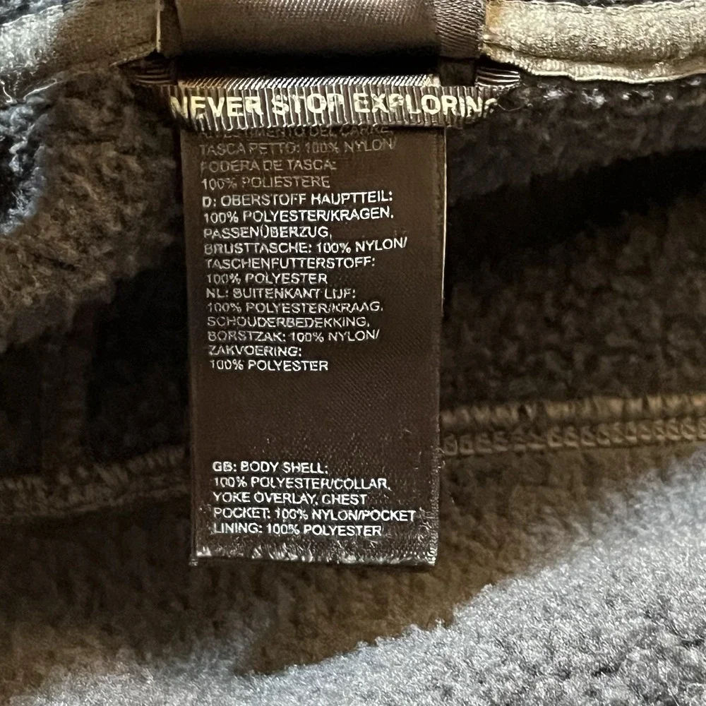 North Face Jacket Mens Large Gray Elbow Patches Pockets Fleece Lined Casual